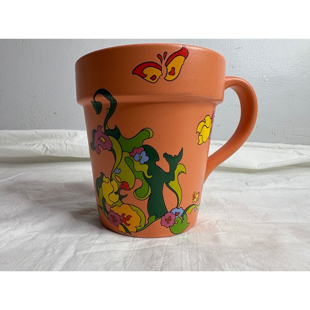 Disney Epcot Flower Garden Festival 2007 Mug Terracotta Butterfly Floral